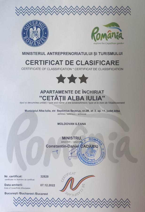 Apartamentul Cetatii Alba Iulia Exteriér fotografie